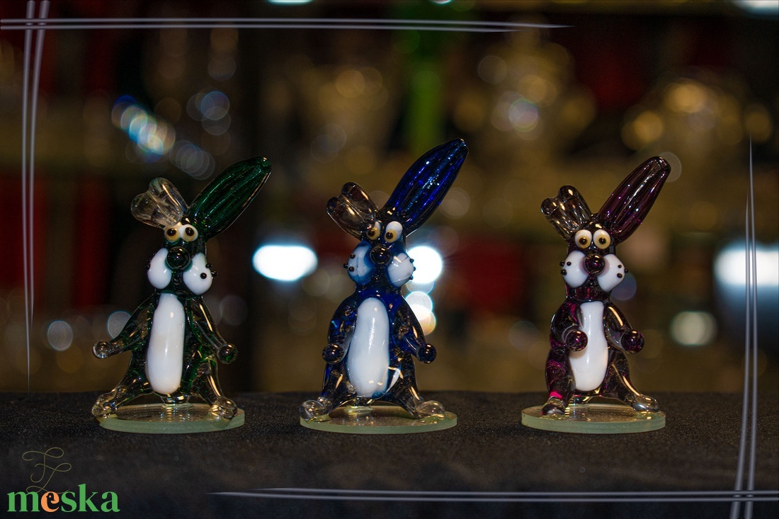 Üveg nyuszi - otthon & életmód - dekoráció - asztal és polc dekoráció - díszüveg - Meska.hu