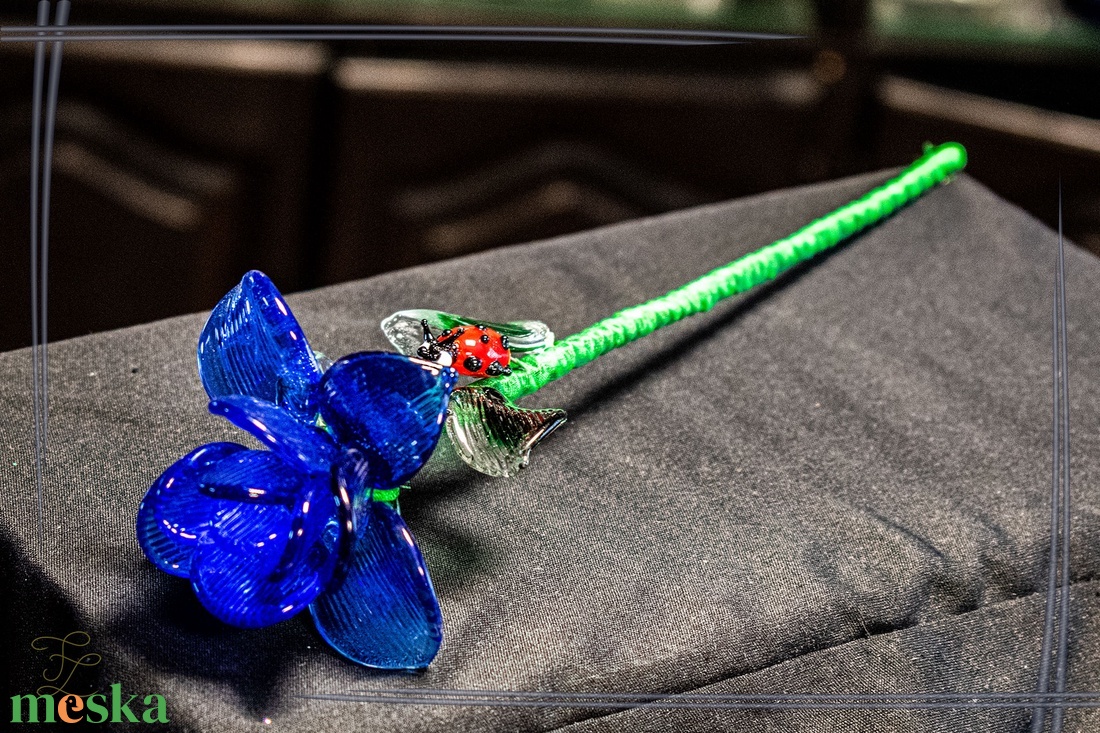 Üveg Rózsa - Kobaltkék - otthon & életmód - dekoráció - asztal és polc dekoráció - díszüveg - Meska.hu