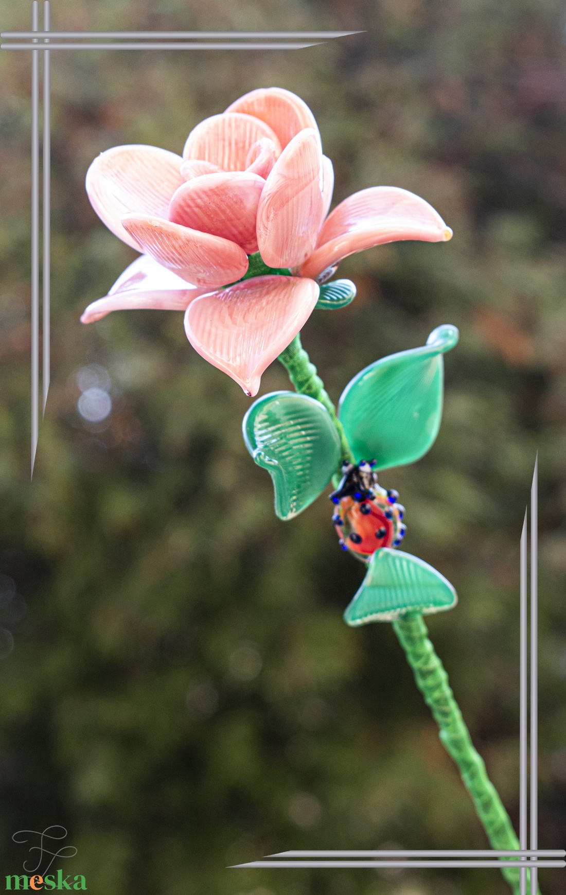 Üveg Rózsa - átlátszatlan rózsaszín - otthon & életmód - dekoráció - asztal és polc dekoráció - díszüveg - Meska.hu