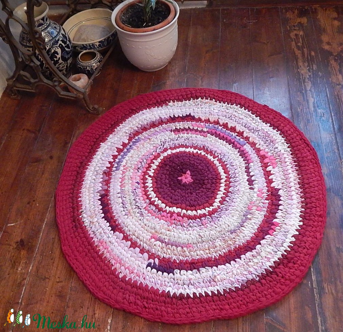  Rag rug Horgolt szőnyeg rongyszőnyeg - otthon & életmód - lakástextil - szőnyeg - horgolt szőnyeg - Meska.hu