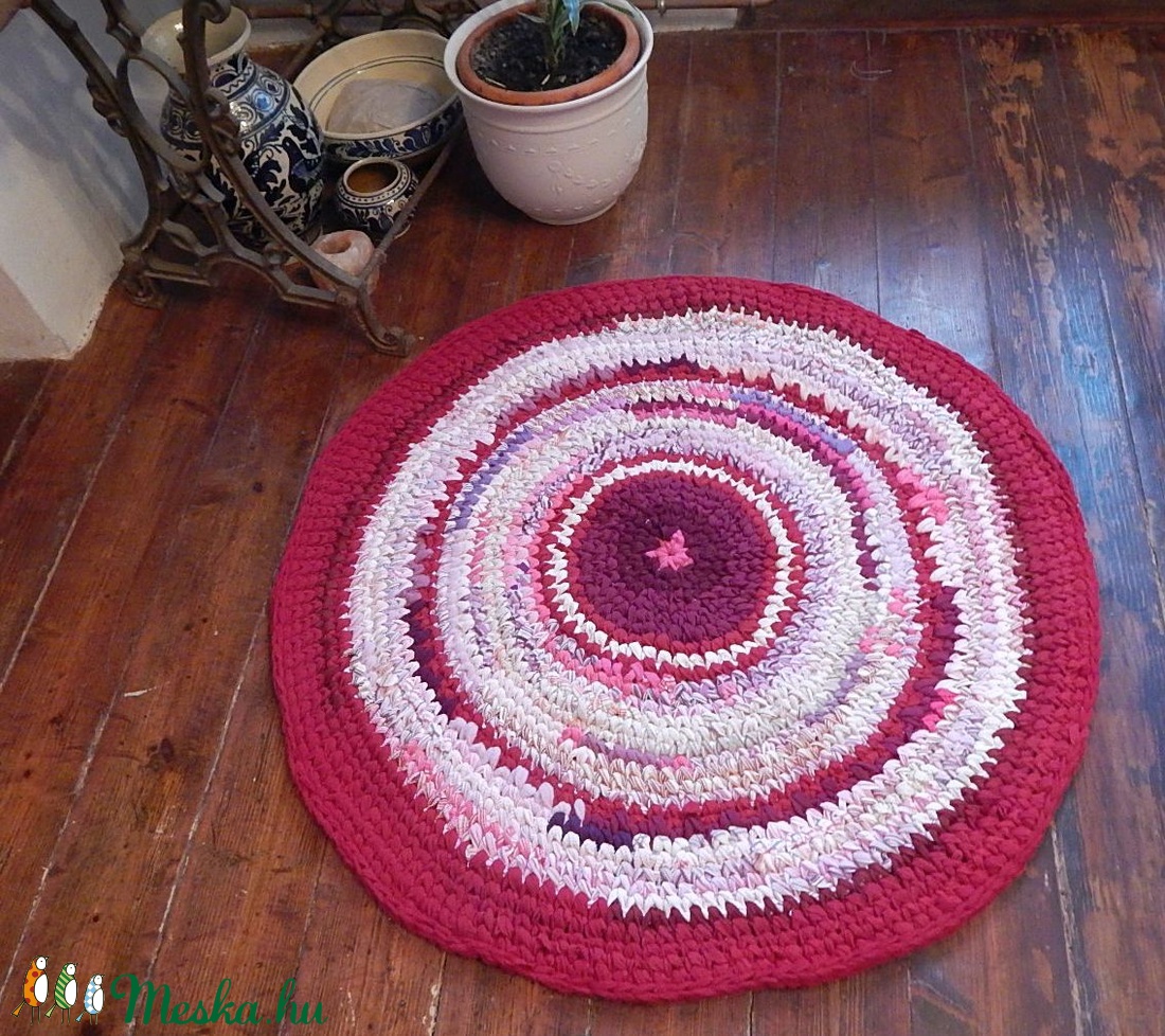  Rag rug Horgolt szőnyeg rongyszőnyeg - otthon & életmód - lakástextil - szőnyeg - horgolt szőnyeg - Meska.hu