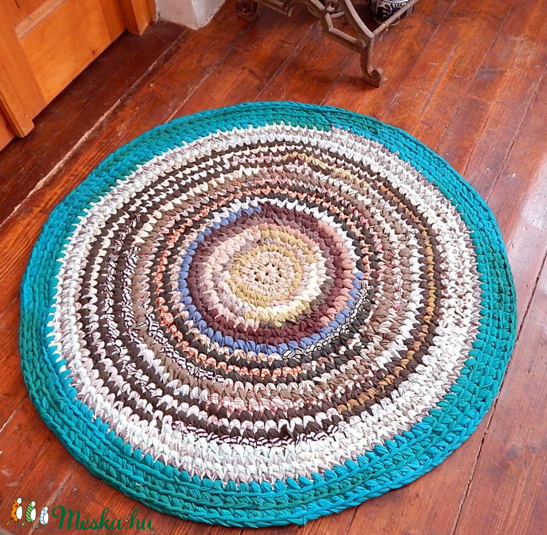  Rag rug Horgolt szőnyeg rongyszőnyeg -  - Meska.hu