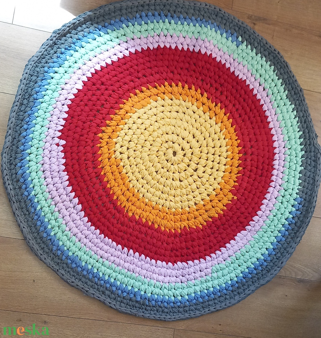  Rag rug Horgolt szőnyeg rongyszőnyeg - otthon & életmód - lakástextil - szőnyeg - horgolt szőnyeg - Meska.hu