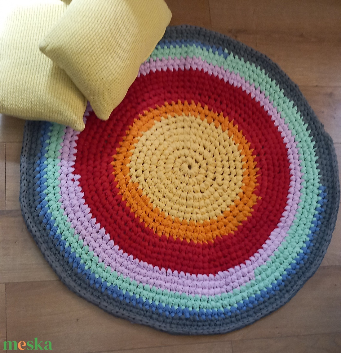  Rag rug Horgolt szőnyeg rongyszőnyeg - otthon & életmód - lakástextil - szőnyeg - horgolt szőnyeg - Meska.hu