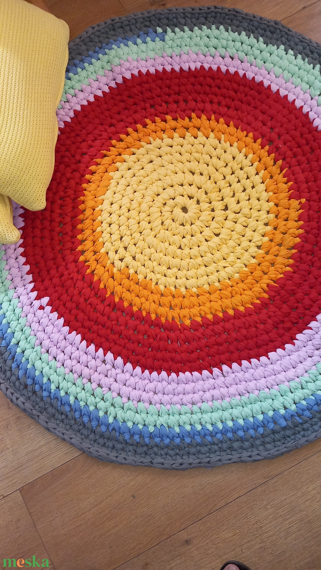  Rag rug Horgolt szőnyeg rongyszőnyeg - otthon & életmód - lakástextil - szőnyeg - horgolt szőnyeg - Meska.hu