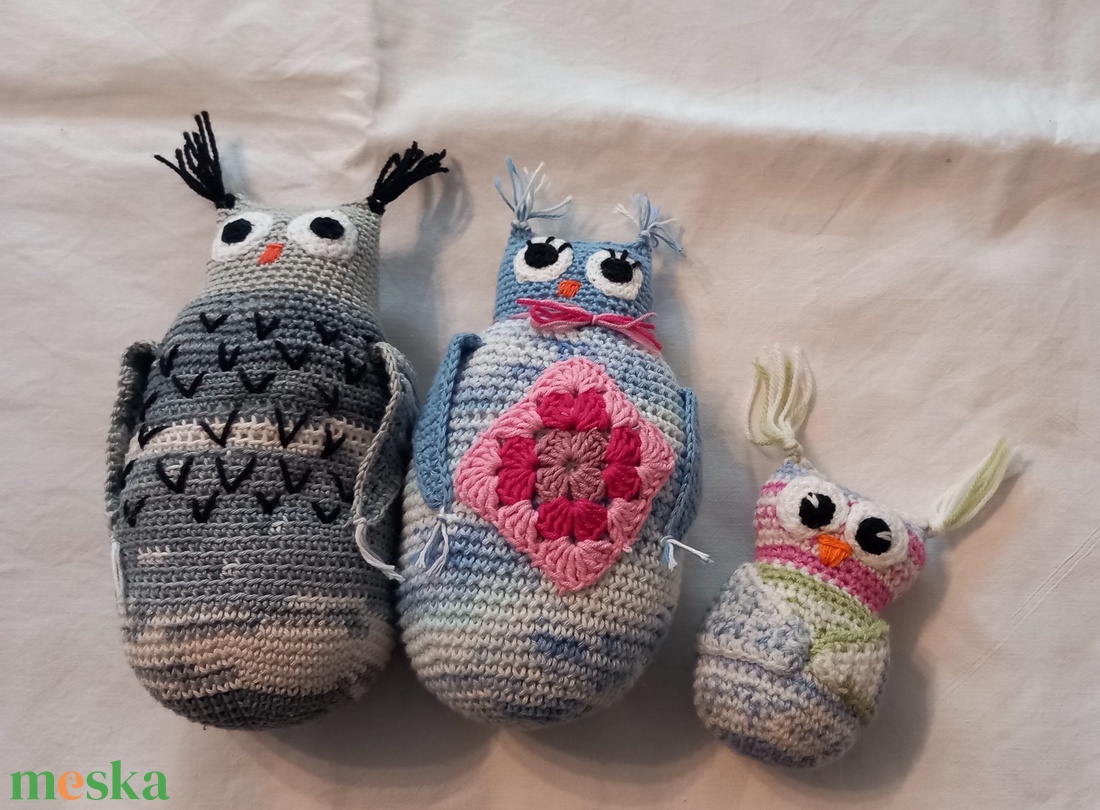 Horgolt figura bagoly család - játék & sport - plüssállat & játékfigura - bagoly - Meska.hu Horgolt figura bagoly család - játék & sport - plüssállat & játékfigura - bagoly - Meska.hu