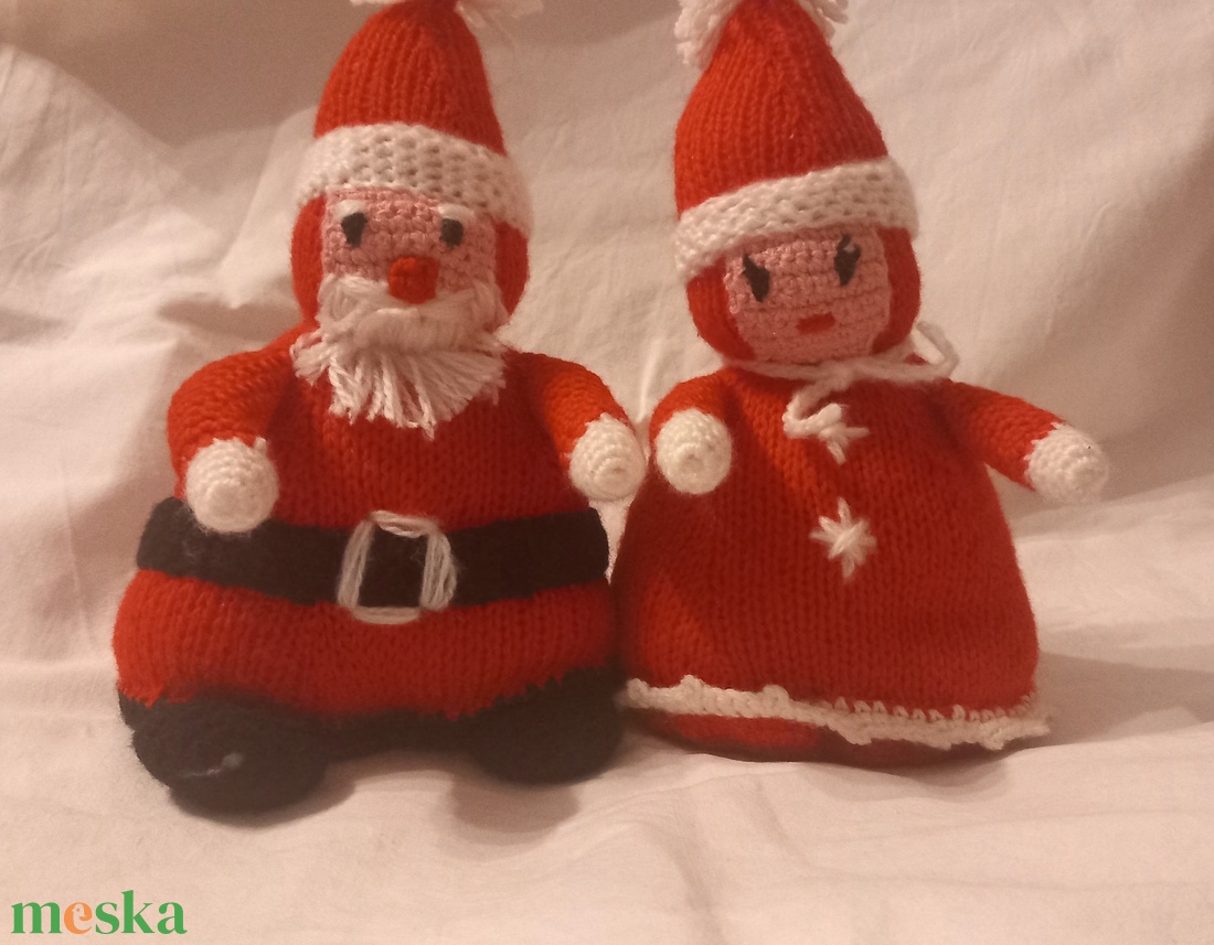 Horgolt figurák Télapó és Télanyó - játék & sport - plüssállat & játékfigura - bagoly - Meska.hu