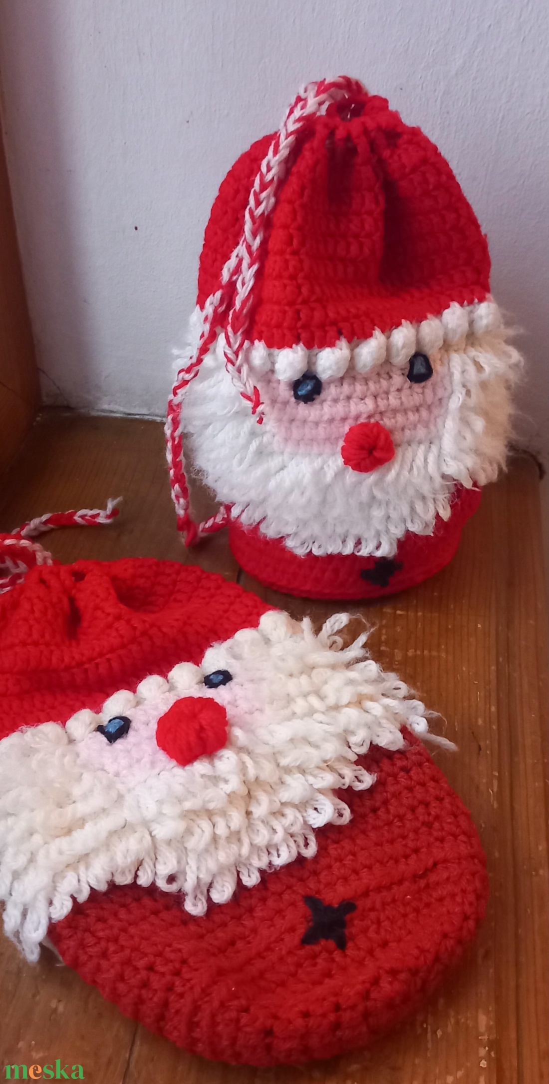 Horgolt Mikulás zsák  - játék & sport - plüssállat & játékfigura - bagoly - Meska.hu