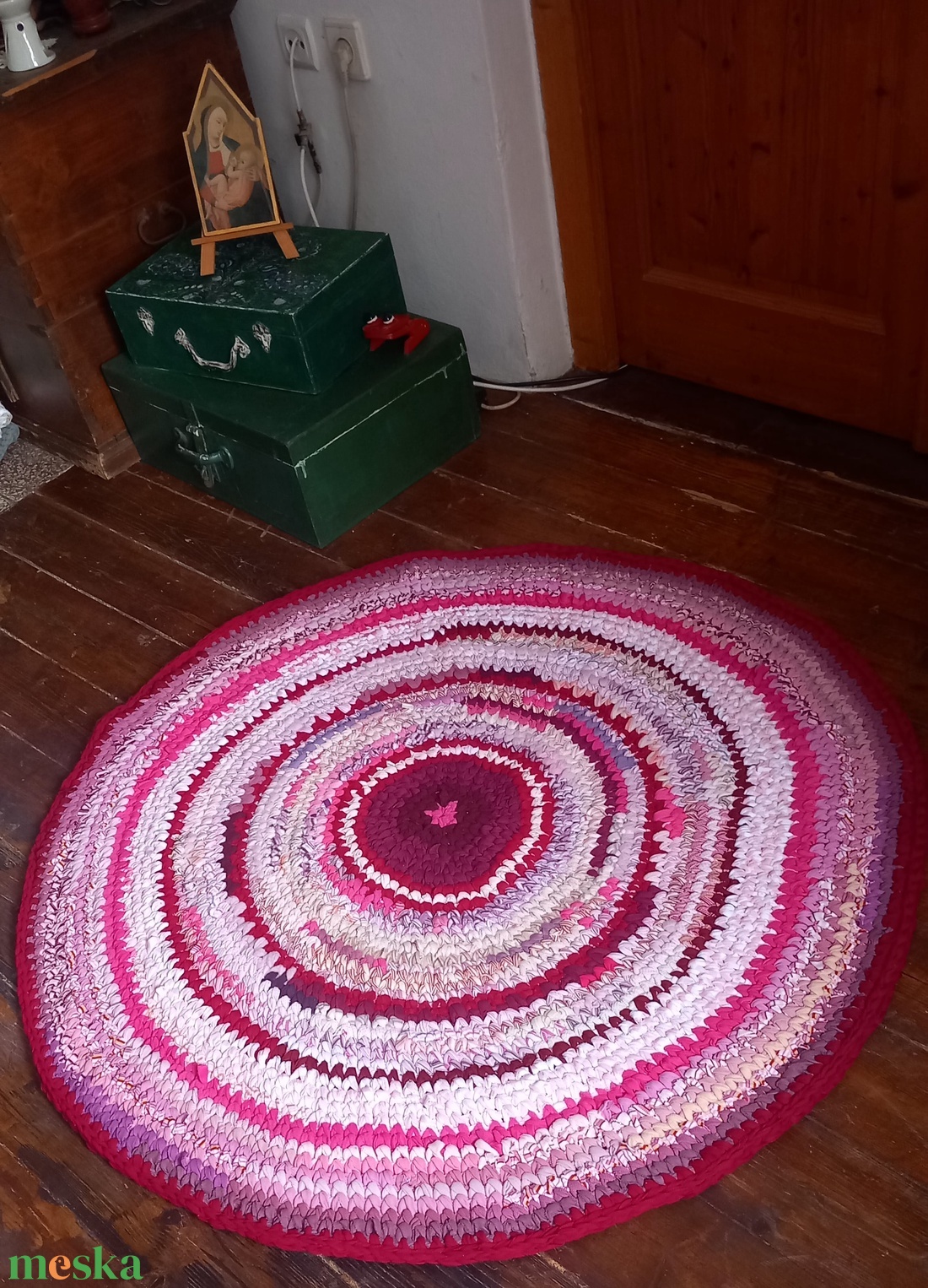  Rag rug Horgolt szőnyeg rongyszőnyeg - otthon & életmód - lakástextil - szőnyeg - horgolt szőnyeg - Meska.hu