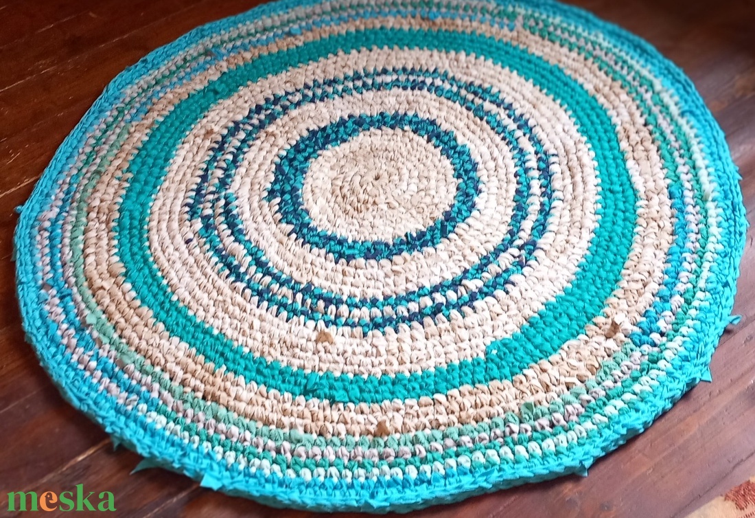  Rag rug Horgolt szőnyeg rongyszőnyeg - otthon & életmód - lakástextil - szőnyeg - horgolt szőnyeg - Meska.hu