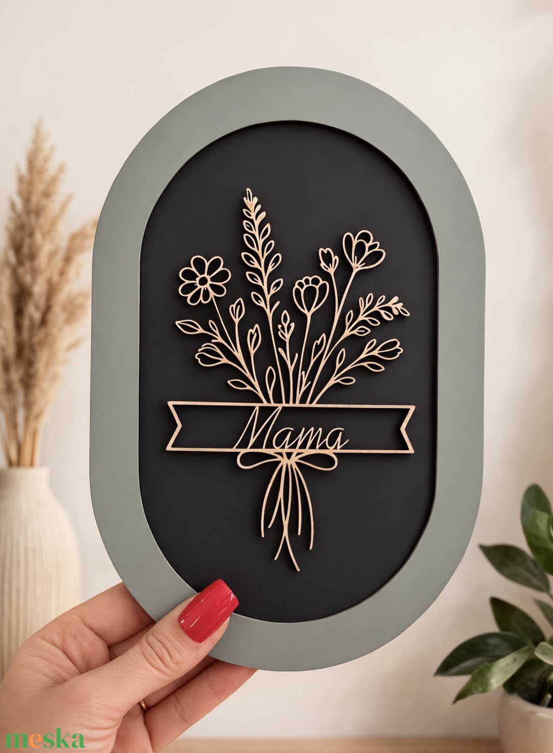 Mama virágcsokor - egyedi névvel is kérhető - otthon & életmód - dekoráció - kép & falikép - fából készült kép - Meska.hu