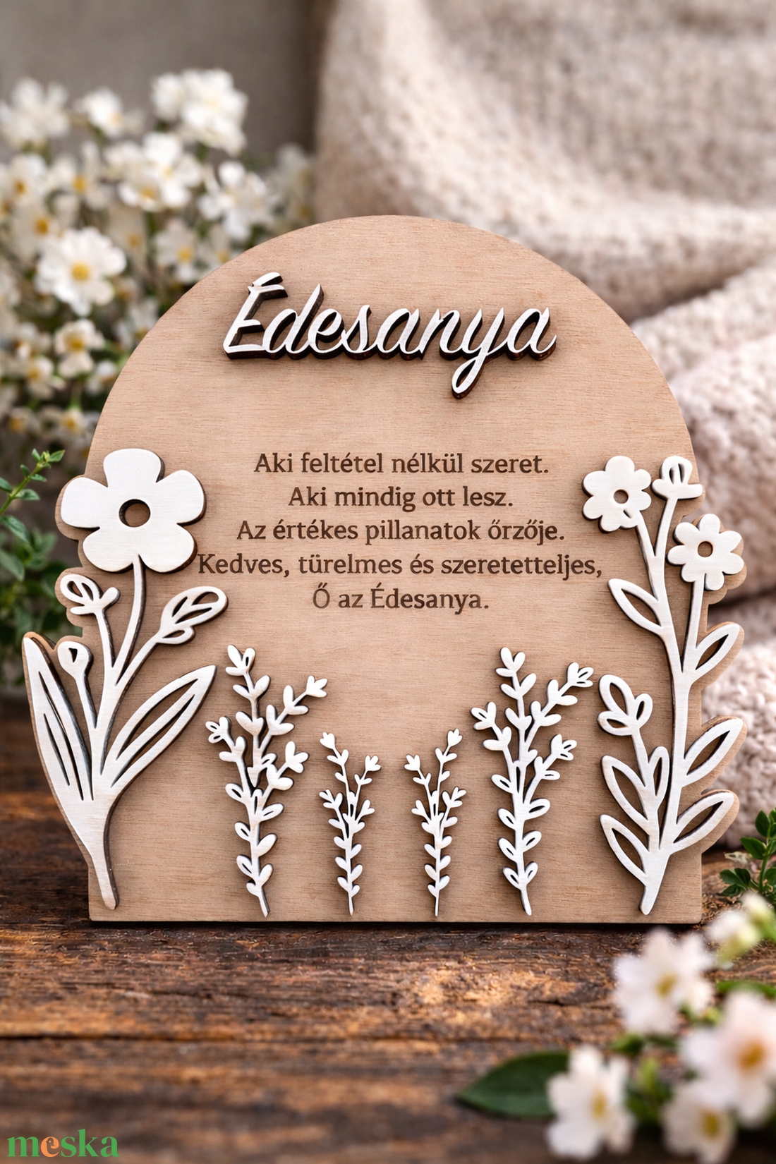 Édesanya fa dekor � egyedi, gravírozott ajándék Anyák napjára - otthon & életmód - dekoráció - asztal és polc dekoráció - gravírozott táblák - Meska.hu