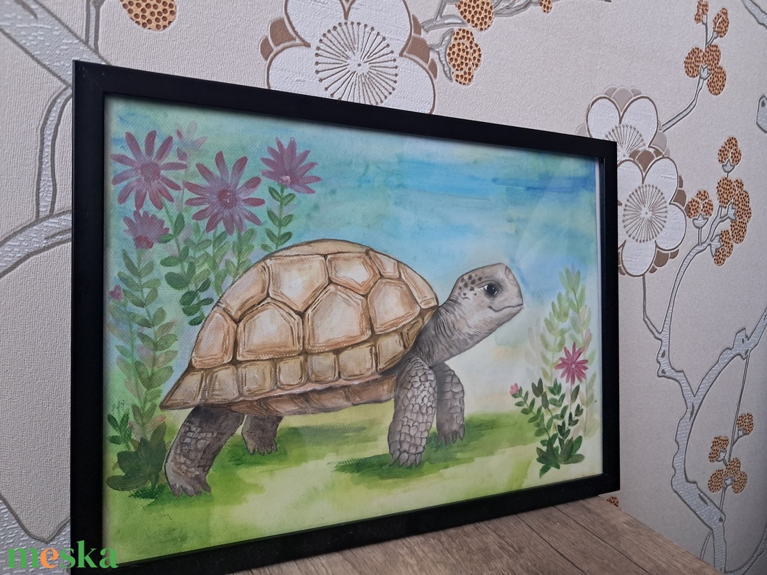 Akril festett teknősbéka - művészet - festmény - akvarell - Meska.hu Akril festett teknősbéka - művészet - festmény - akvarell - Meska.hu