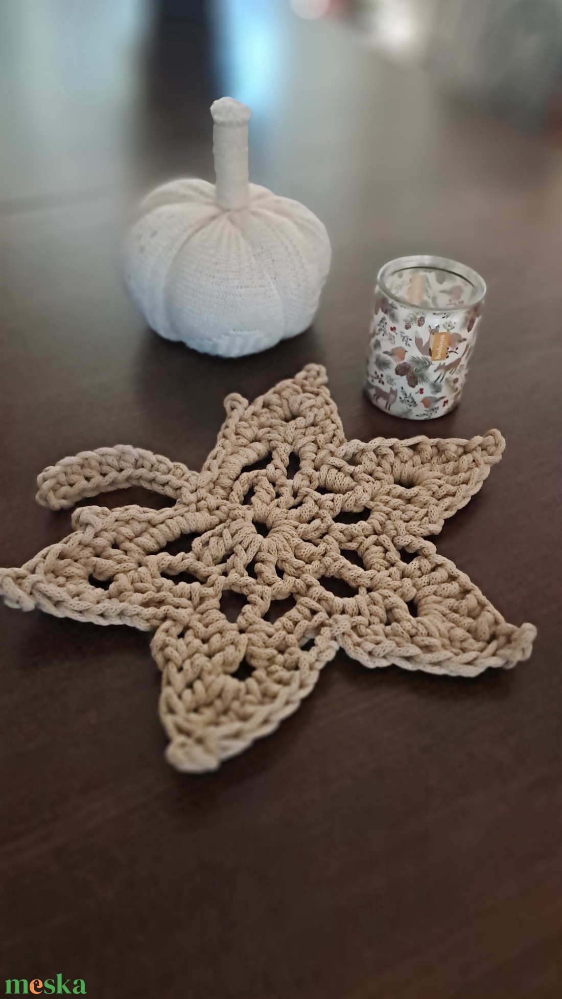 Horgolt őszi asztaldísz - otthon & életmód - dekoráció - asztal és polc dekoráció - horgolt & csipketerítő - Meska.hu