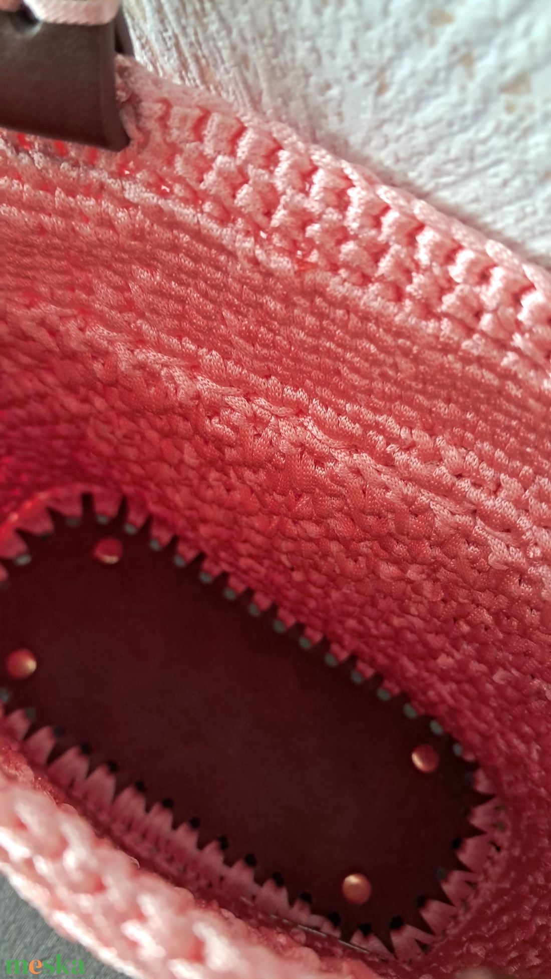 Horgolt barackvirág táska - táska & tok - kézitáska & válltáska - alkalmi táska - Meska.hu