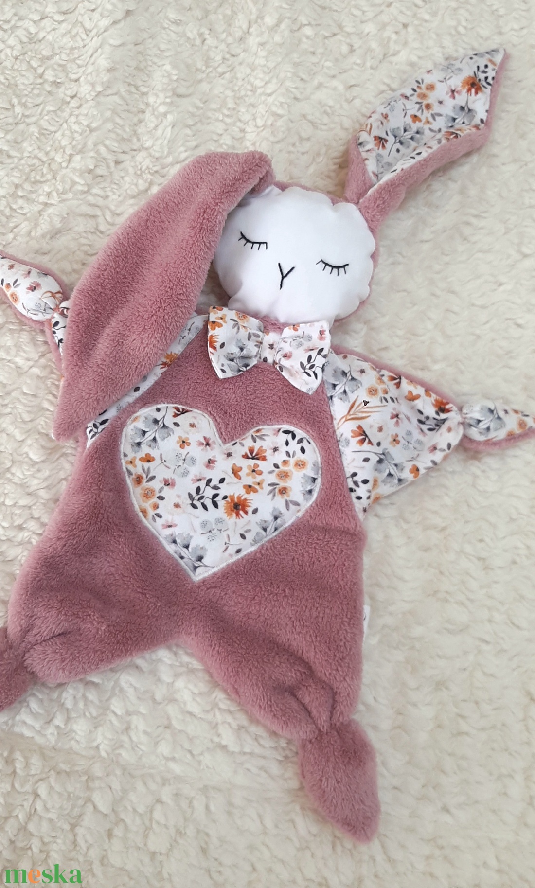 Virágos wellsoft szundinyuszi - játék & sport - 3 éves kor alattiaknak - alvóka & rongyi - Meska.hu