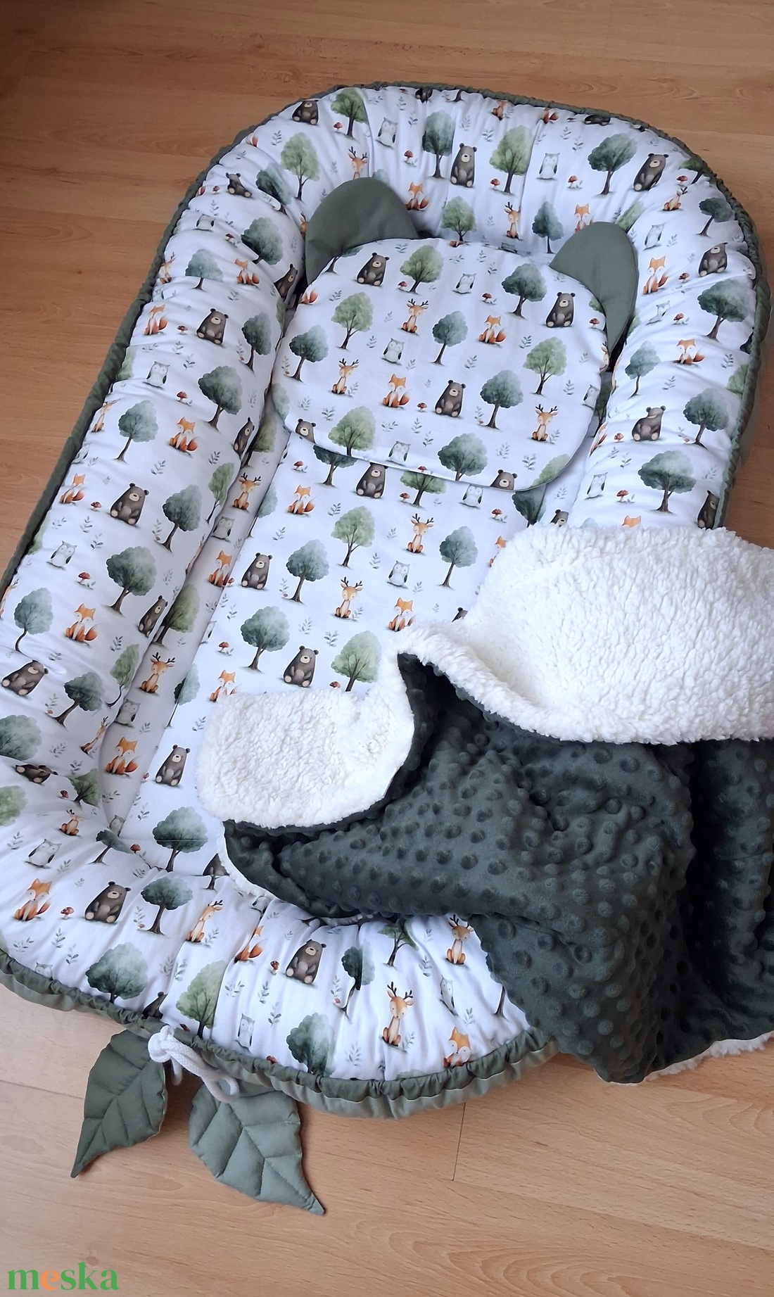 Erdei állatos babafészek szett - baba - mama - baba ágynemű - babafészek - Meska.hu