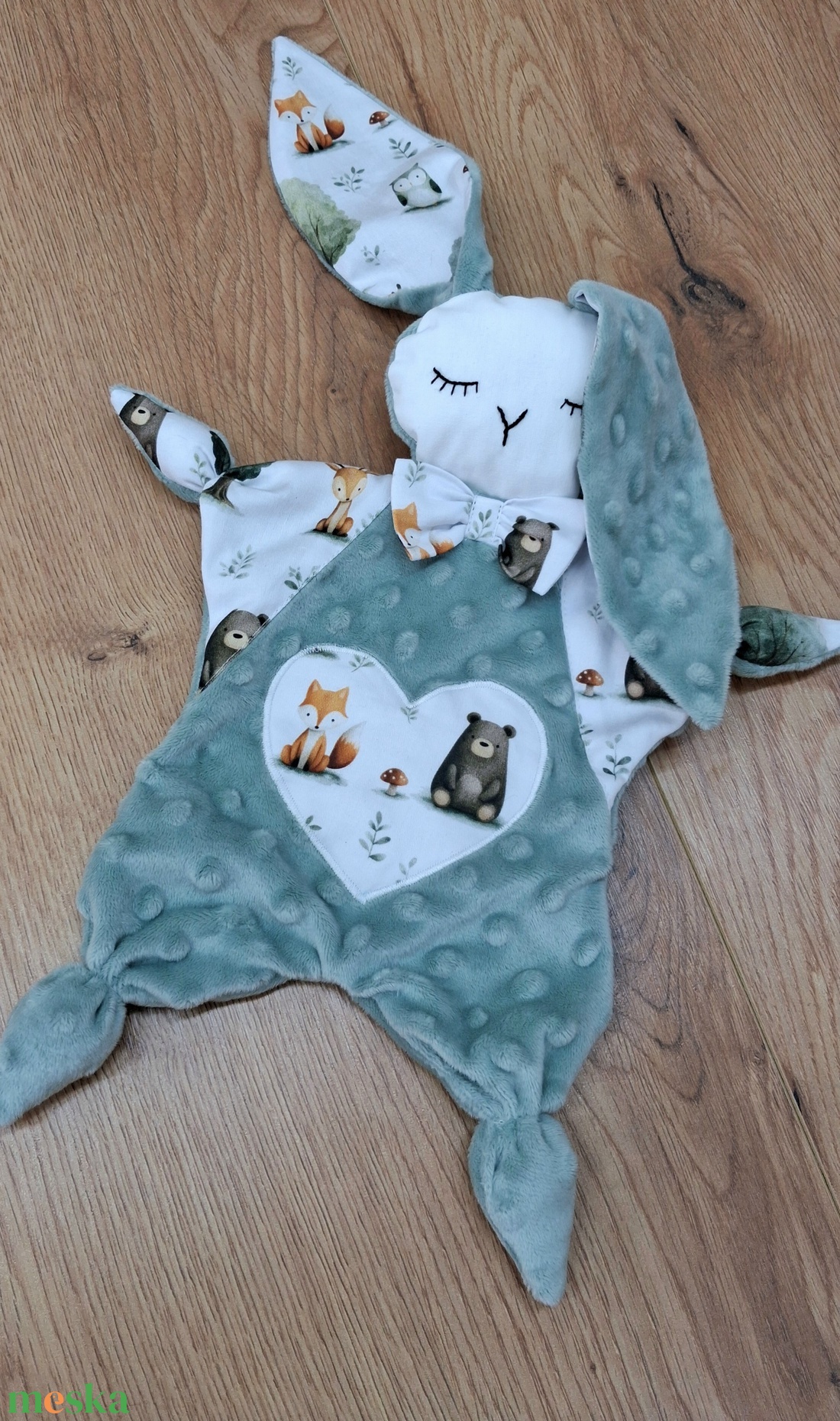 Zöld szundinyuszi - baba - mama - baba játékok - szundikendő, alvóka - Meska.hu