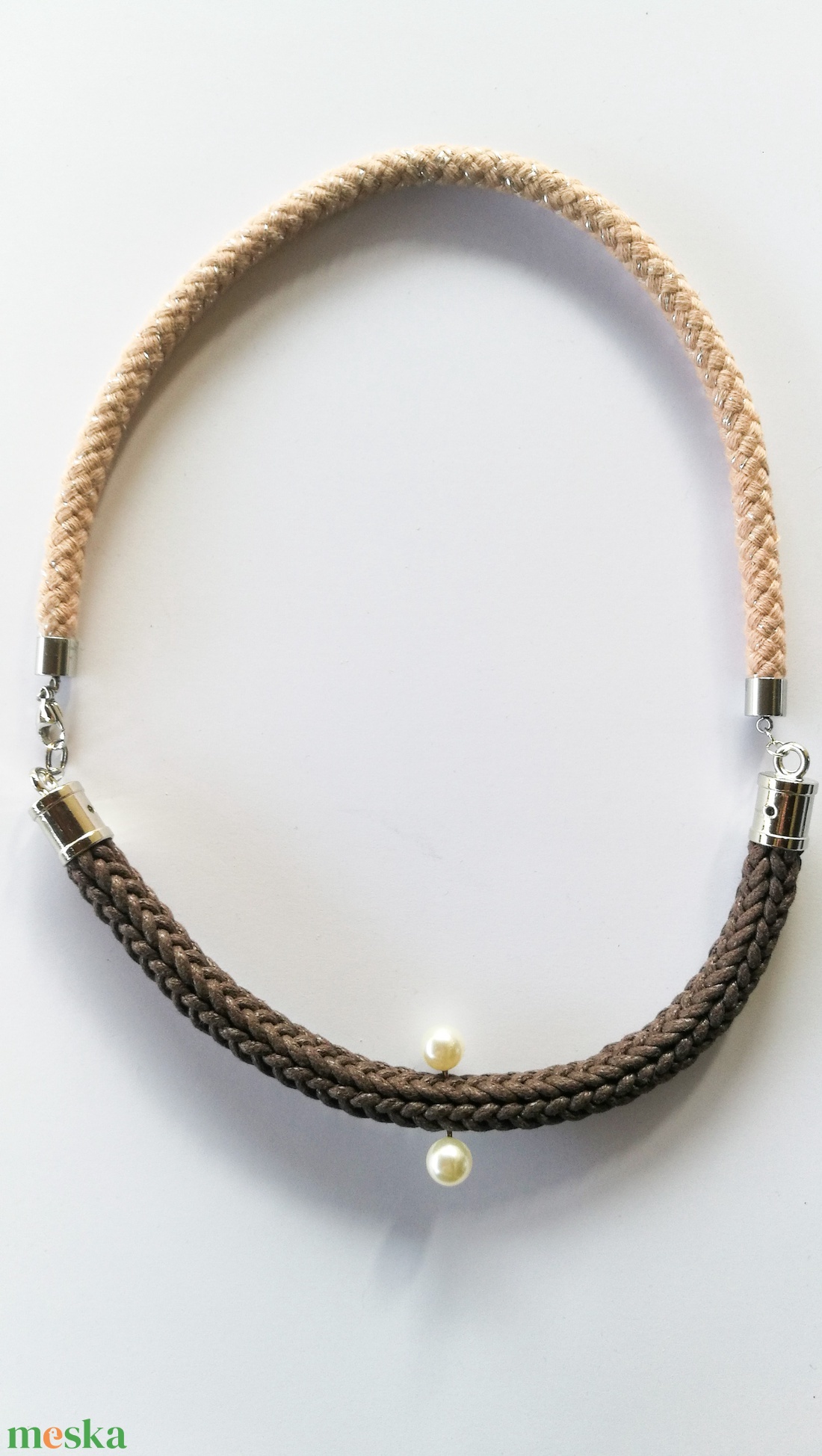 Fonott nyaklánc - Kávé - ékszer - nyaklánc - medálos nyaklánc - Meska.hu