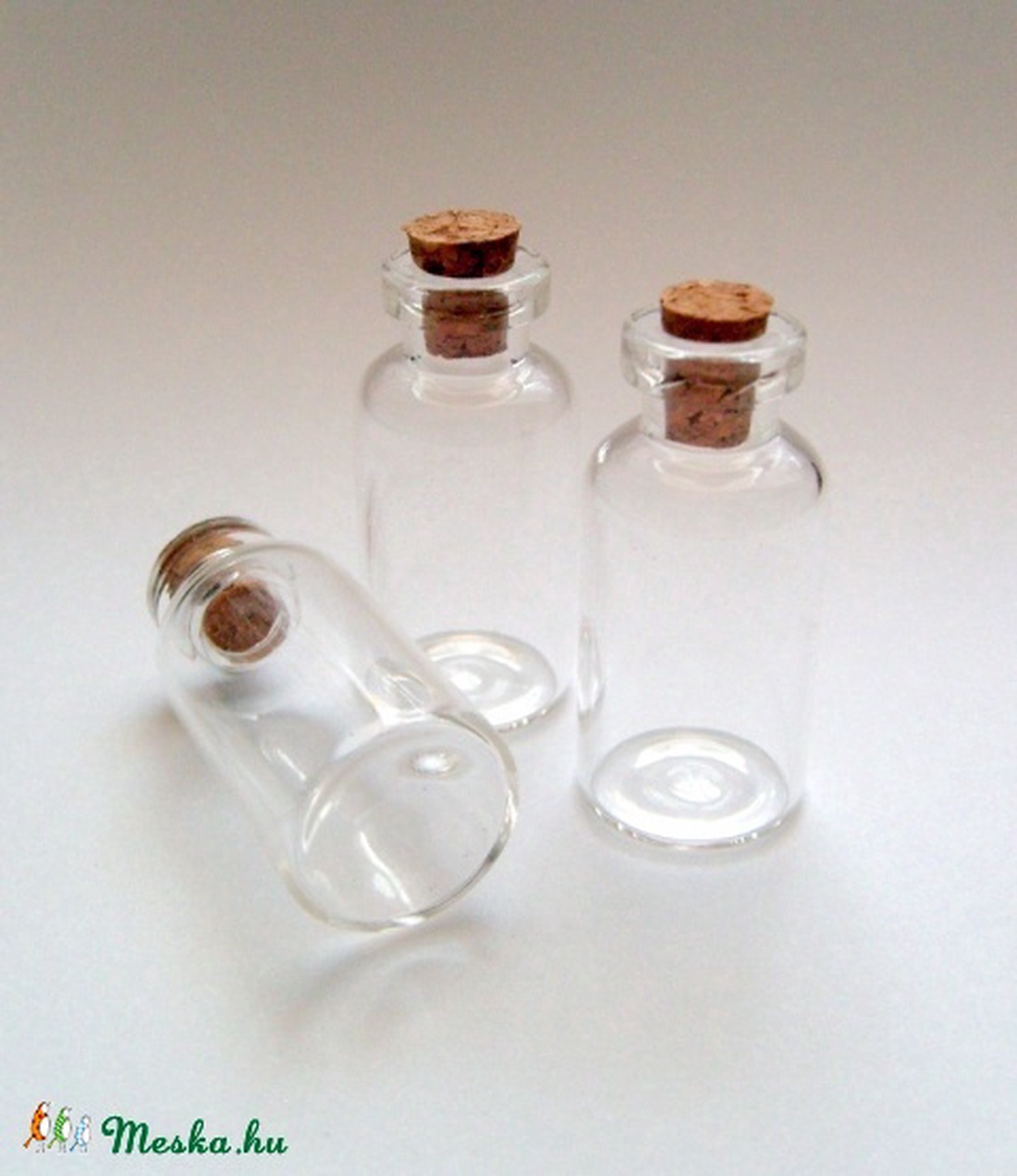 Kis üvegcse parafadugóval - 5 ml, 3 db - kellékek & szerszámok - gyöngyfűzés kellékek - egyéb alkatrész - egyéb alkatrész - Meska.hu