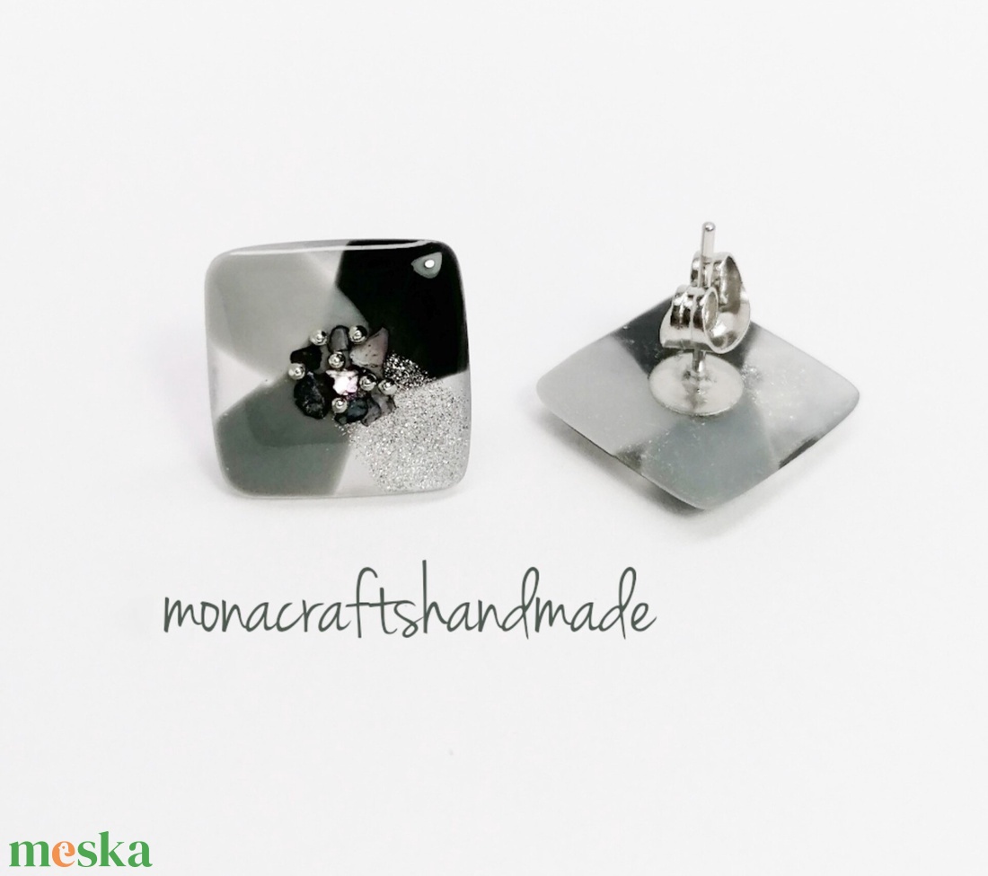 Tiffany - műgyanta fülbevaló acél alappal - ékszer - fülbevaló - pötty fülbevaló - Meska.hu