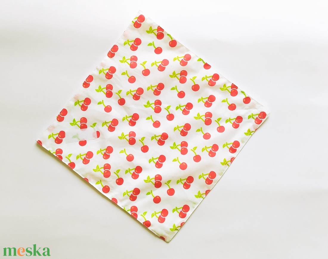 Újraszalvéta, szendvics csomagoló, textil szalvéta, cseresznyés - táska & tok - uzsonna- & ebéd tartó - szendvics csomagoló - Meska.hu