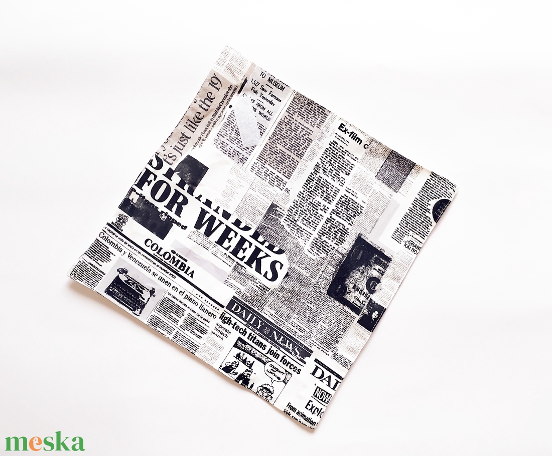 Újraszalvéta, szendvics csomagoló, textil szalvéta, újság mintás - táska & tok - uzsonna- & ebéd tartó - szendvics csomagoló - Meska.hu Újraszalvéta, szendvics csomagoló, textil szalvéta, újság mintás - táska & tok - uzsonna- & ebéd tartó - szendvics csomagoló - Meska.hu