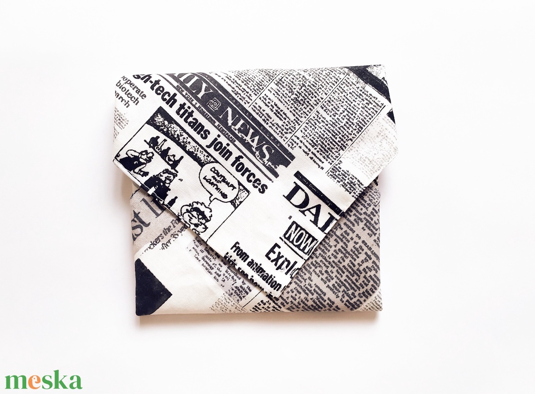 Újraszalvéta, szendvics csomagoló, textil szalvéta, újság mintás - táska & tok - uzsonna- & ebéd tartó - szendvics csomagoló - Meska.hu Újraszalvéta, szendvics csomagoló, textil szalvéta, újság mintás - táska & tok - uzsonna- & ebéd tartó - szendvics csomagoló - Meska.hu