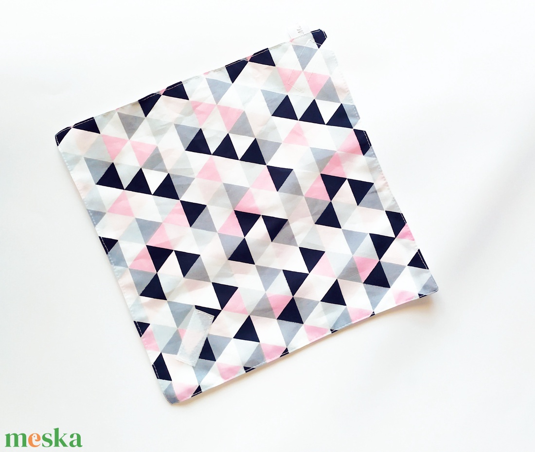 Újraszalvéta, textil szalvéta, szendvics csomagoló, rózsaszín háromszögek - táska & tok - uzsonna- & ebéd tartó - szendvics csomagoló - Meska.hu