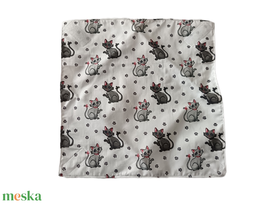 Újraszalvéta, szendvics csomagoló, cicatömeg, kék-sárga - táska & tok - uzsonna- & ebéd tartó - szendvics csomagoló - Meska.hu