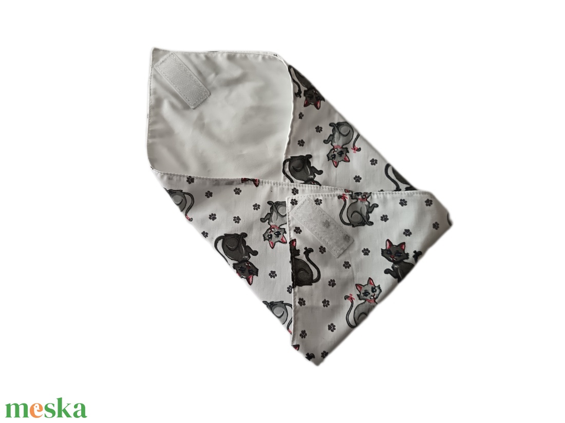 Újraszalvéta, szendvics csomagoló, cicatömeg, kék-sárga - táska & tok - uzsonna- & ebéd tartó - szendvics csomagoló - Meska.hu