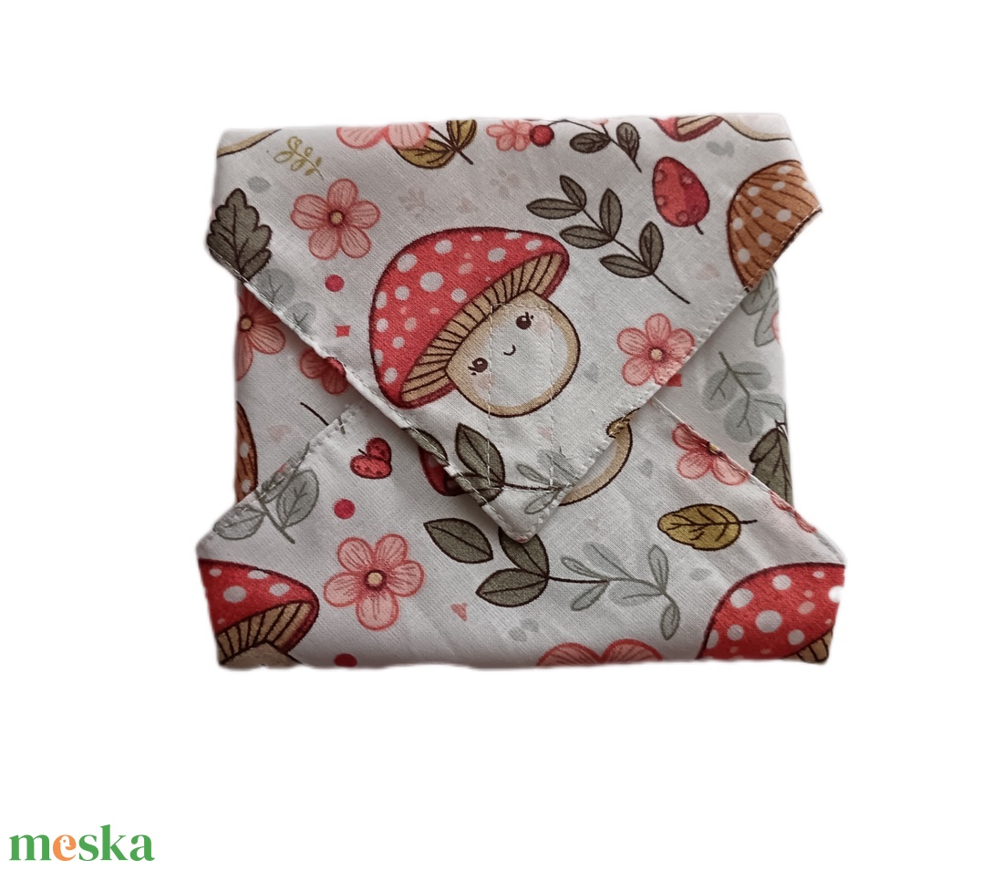 Gombás újraszalvéta, szendvics csomagoló, ökoszalvéta - táska & tok - uzsonna- & ebéd tartó - szendvics csomagoló - Meska.hu