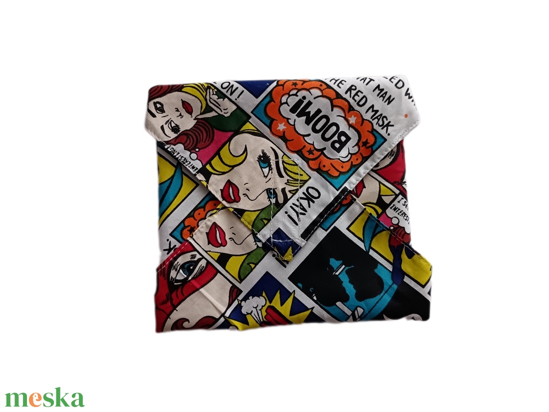 Képregényes újraszalvéta  - táska & tok - uzsonna- & ebéd tartó - szendvics csomagoló - Meska.hu