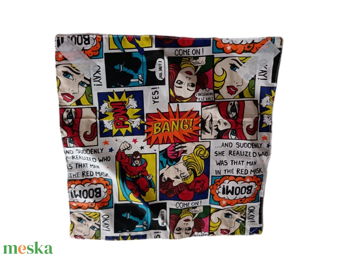 Képregényes újraszalvéta  - táska & tok - uzsonna- & ebéd tartó - szendvics csomagoló - Meska.hu