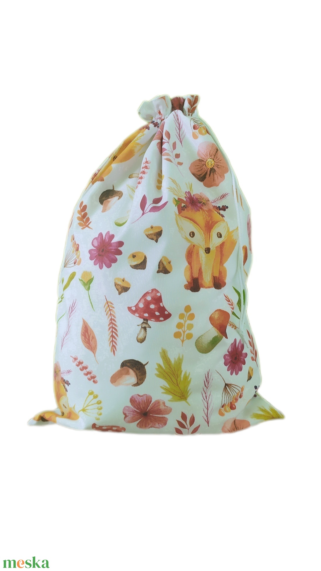 Nagy méretű kenyereszsák, frissentartó zsák, pékárus zsák, rókás, gombás - táska & tok - bevásárlás & shopper táska - kenyeres zsák - Meska.hu