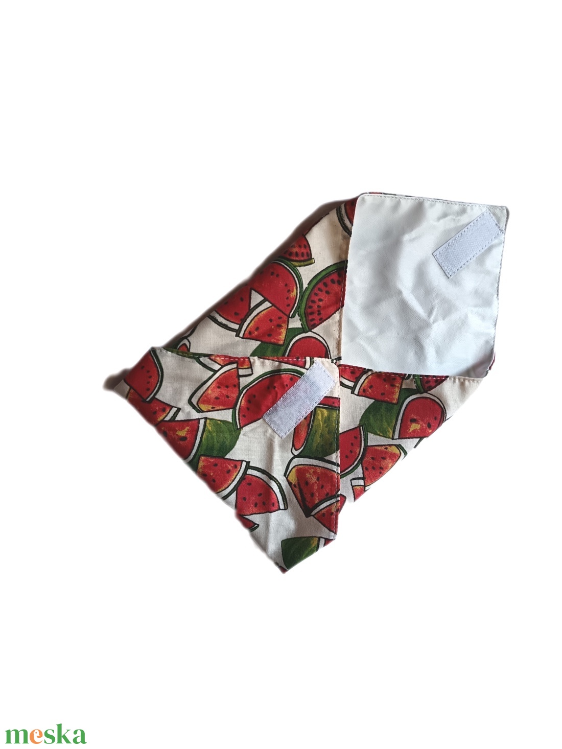 Újraszalvéta, szendvics csomagoló, textil szalvéta, bézs alapon dinnyés - táska & tok - uzsonna- & ebéd tartó - szendvics csomagoló - Meska.hu