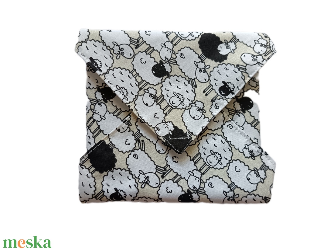 Újraszalvéta, szendvics csomagoló, bárány mintás - táska & tok - uzsonna- & ebéd tartó - szendvics csomagoló - Meska.hu