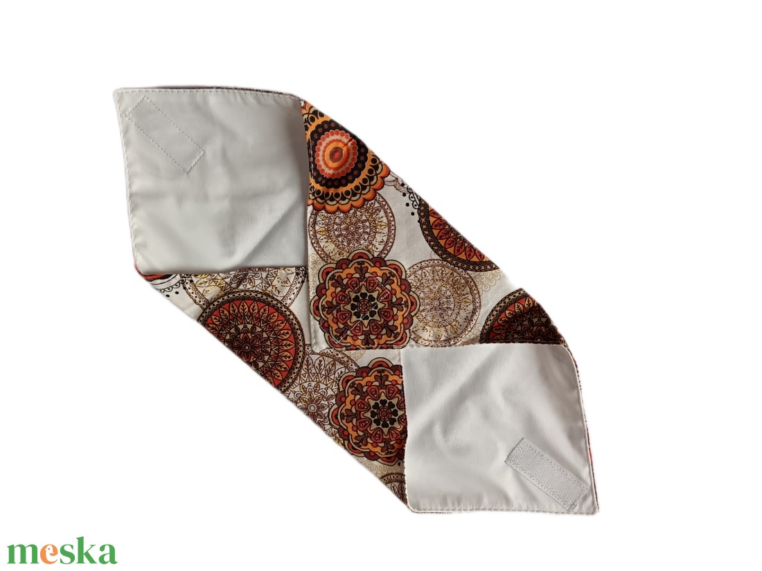 Újraszalvéta, szendvics csomagoló, narancst mandala mintás  - táska & tok - uzsonna- & ebéd tartó - szendvics csomagoló - Meska.hu