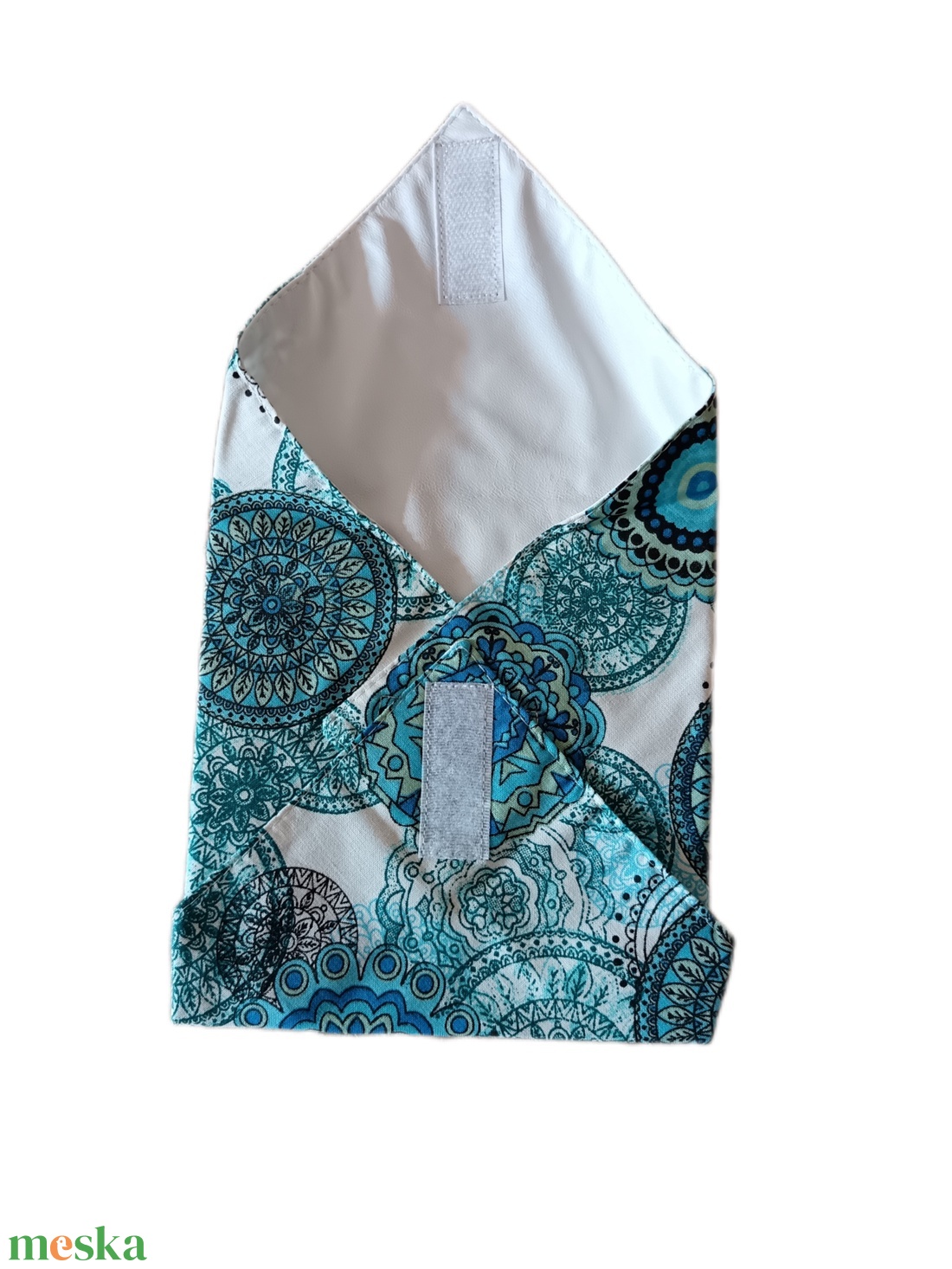 Újraszalvéta, szendvics csomagoló, kék mandala mintás  - táska & tok - uzsonna- & ebéd tartó - szendvics csomagoló - Meska.hu