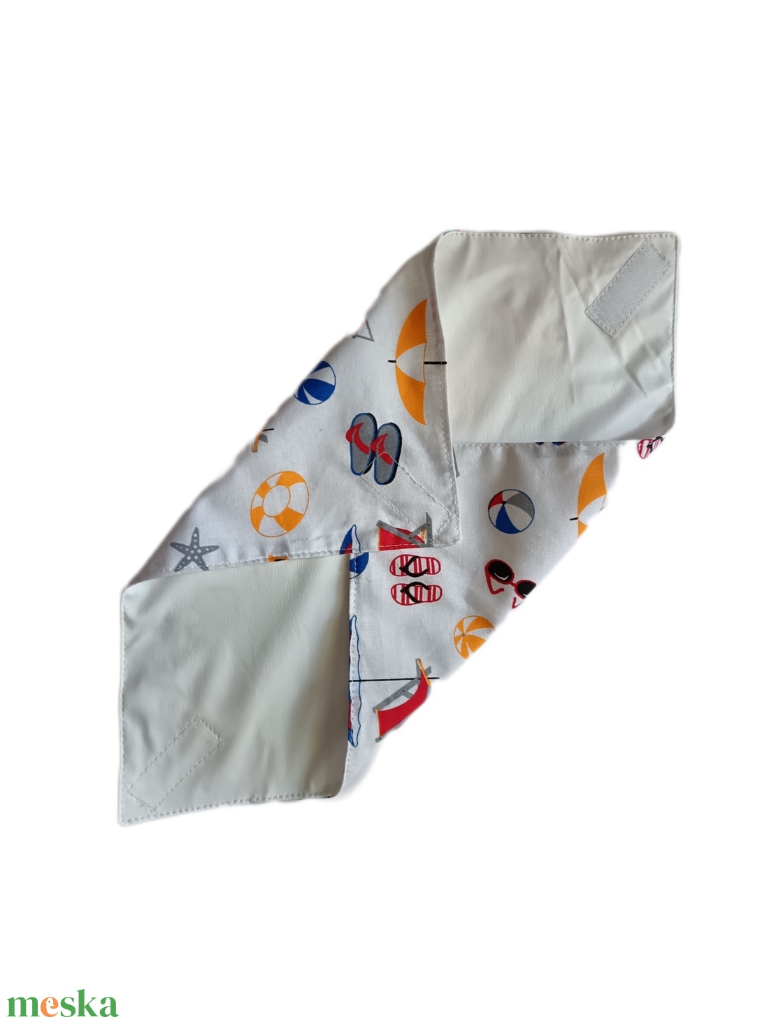 Újraszalvéta, szendvics csomagoló, strand mintás - táska & tok - uzsonna- & ebéd tartó - szendvics csomagoló - Meska.hu