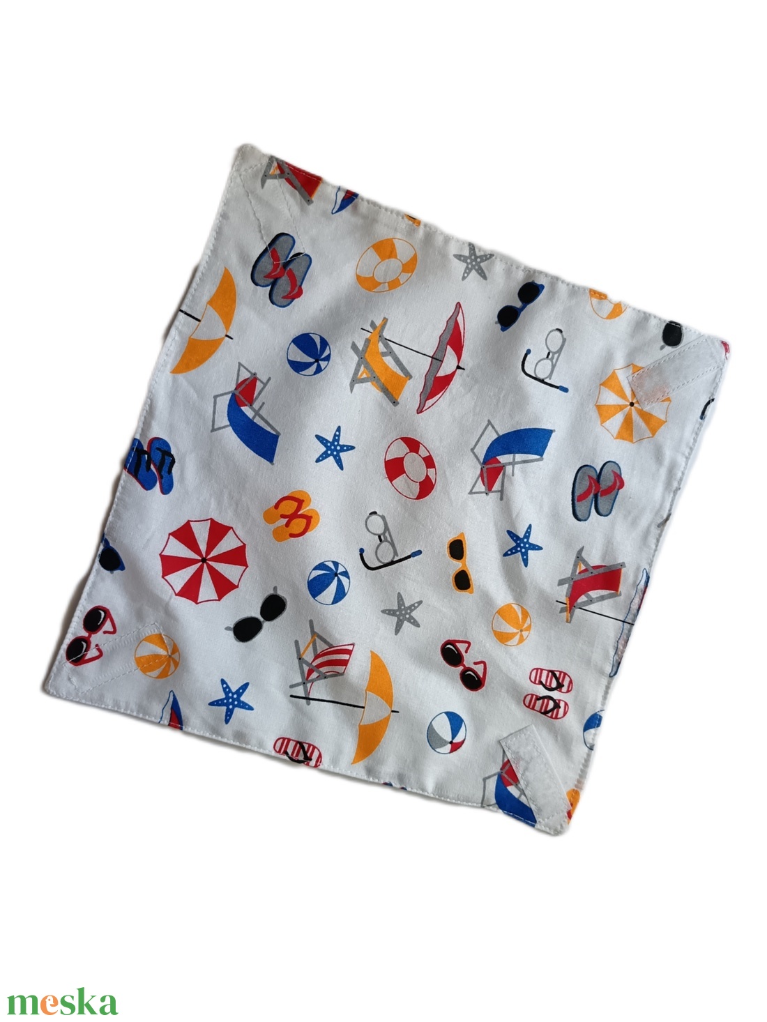 Újraszalvéta, szendvics csomagoló, strand mintás - táska & tok - uzsonna- & ebéd tartó - szendvics csomagoló - Meska.hu