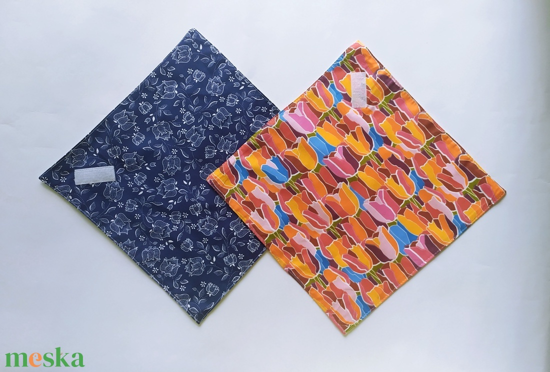 2 db újraszalvéta, szendvics csomagoló, tulipános - táska & tok - uzsonna- & ebéd tartó - szendvics csomagoló - Meska.hu