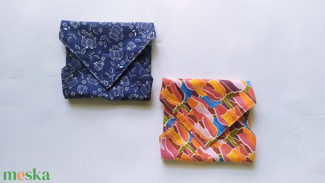 2 db újraszalvéta, szendvics csomagoló, tulipános - táska & tok - uzsonna- & ebéd tartó - szendvics csomagoló - Meska.hu