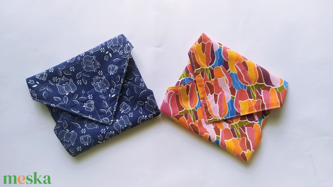 2 db újraszalvéta, szendvics csomagoló, tulipános - táska & tok - uzsonna- & ebéd tartó - szendvics csomagoló - Meska.hu