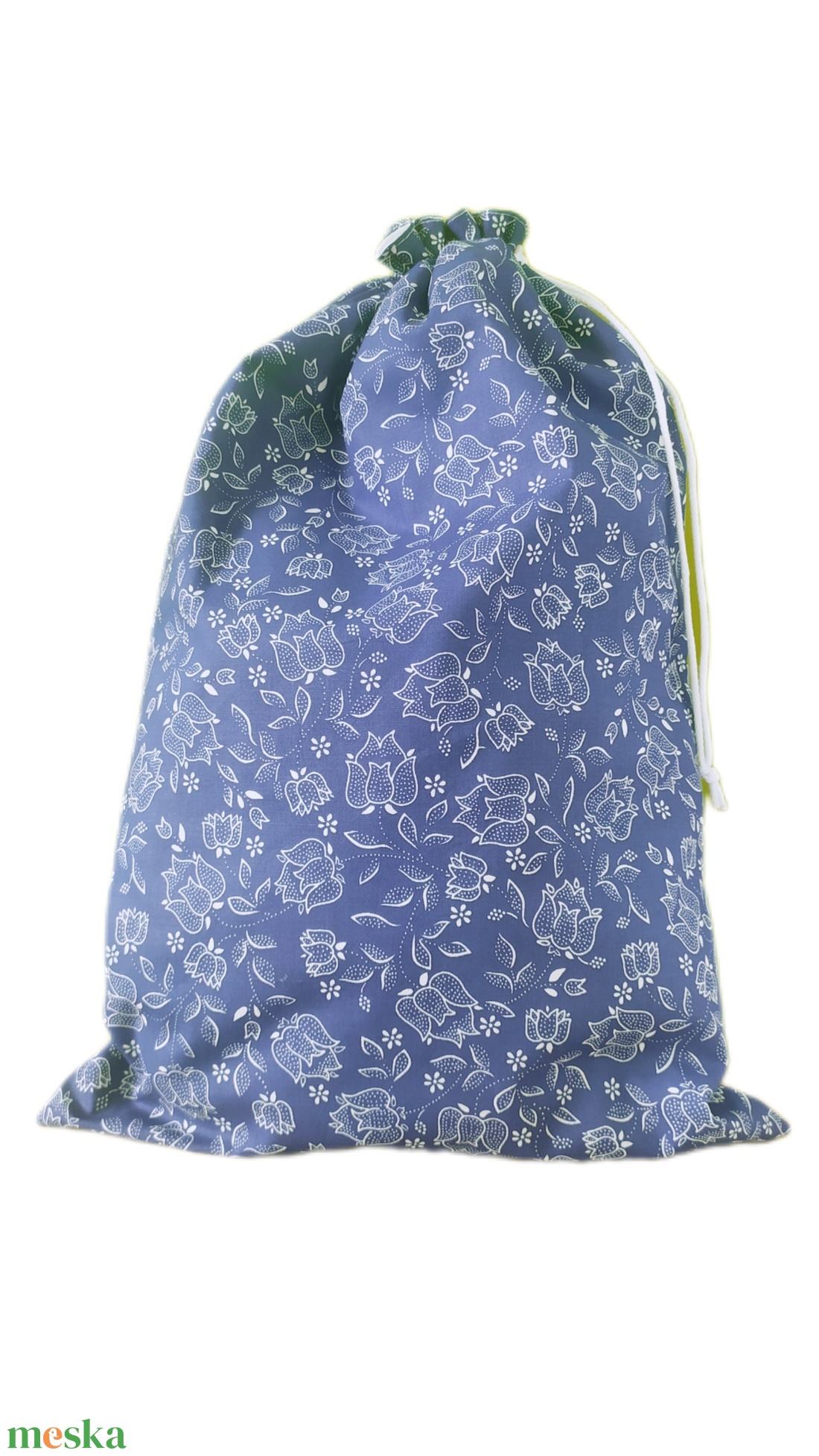 Nagy méretű kenyereszsák, frissentartó zsák, pékárus zsák,tulipános kékfestő - táska & tok - bevásárlás & shopper táska - kenyeres zsák - Meska.hu