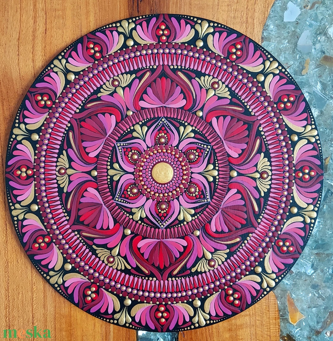 Pirosas rózsaszínes kis mandala - otthon & életmód - dekoráció - spiritualitás - mandala - Meska.hu Pirosas rózsaszínes kis mandala - otthon & életmód - dekoráció - spiritualitás - mandala - Meska.hu