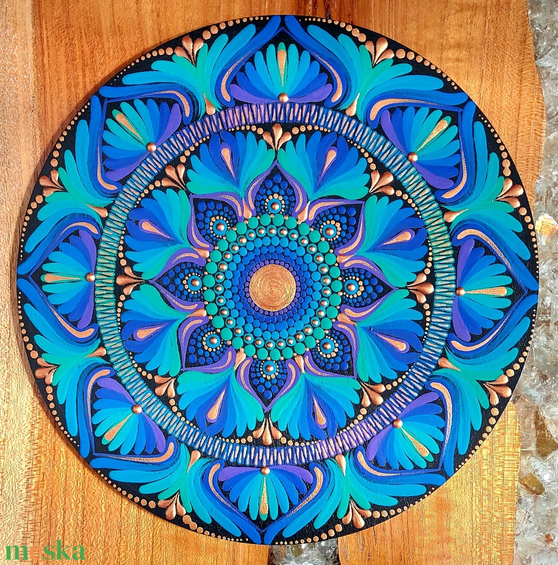 Türkízes-lilás-arany színvilágú kis mandala - otthon & életmód - dekoráció - spiritualitás - mandala - Meska.hu Türkízes-lilás-arany színvilágú kis mandala - otthon & életmód - dekoráció - spiritualitás - mandala - Meska.hu