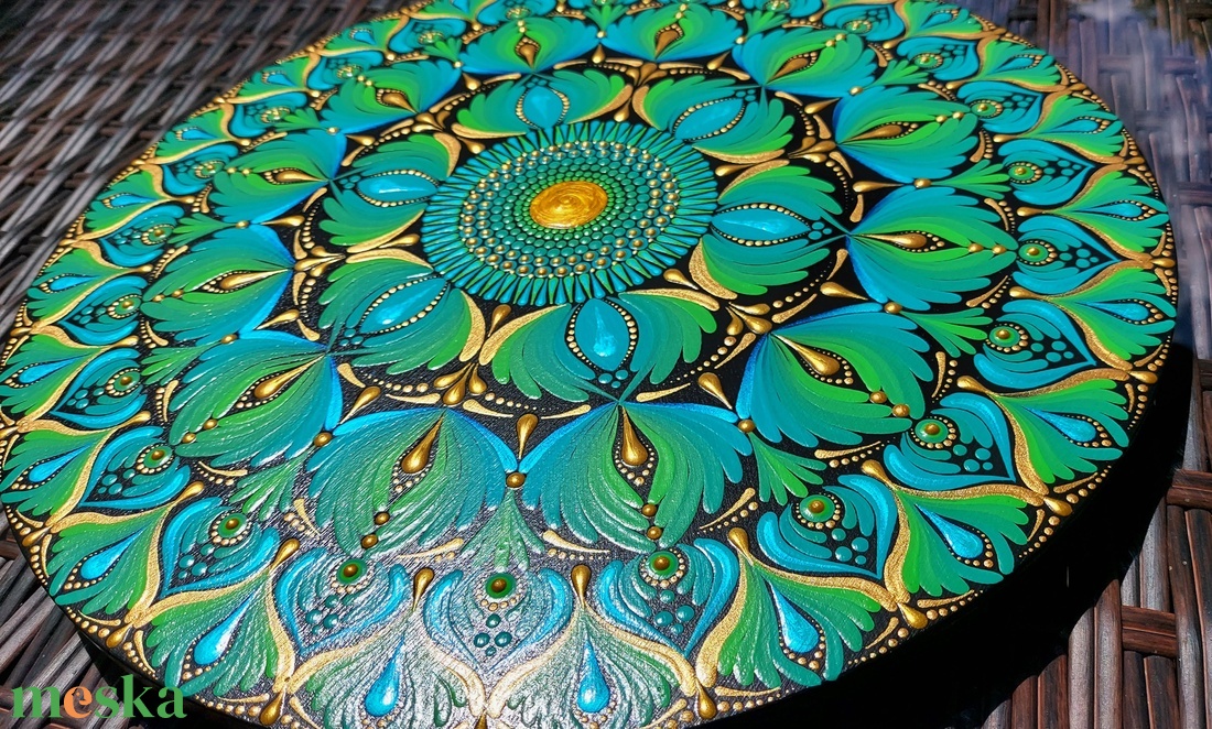 Türkízes-kékes-arany színátmenetes kisebb mandala - otthon & életmód - dekoráció - spiritualitás - mandala - Meska.hu Türkízes-kékes-arany színátmenetes kisebb mandala - otthon & életmód - dekoráció - spiritualitás - mandala - Meska.hu