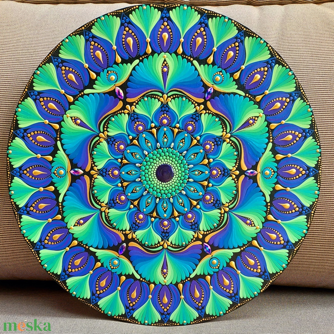 35 cm-es lila-kék-zöld színátmenetes mandala - otthon & életmód - dekoráció - spiritualitás - mandala - Meska.hu 35 cm-es lila-kék-zöld színátmenetes mandala - otthon & életmód - dekoráció - spiritualitás - mandala - Meska.hu