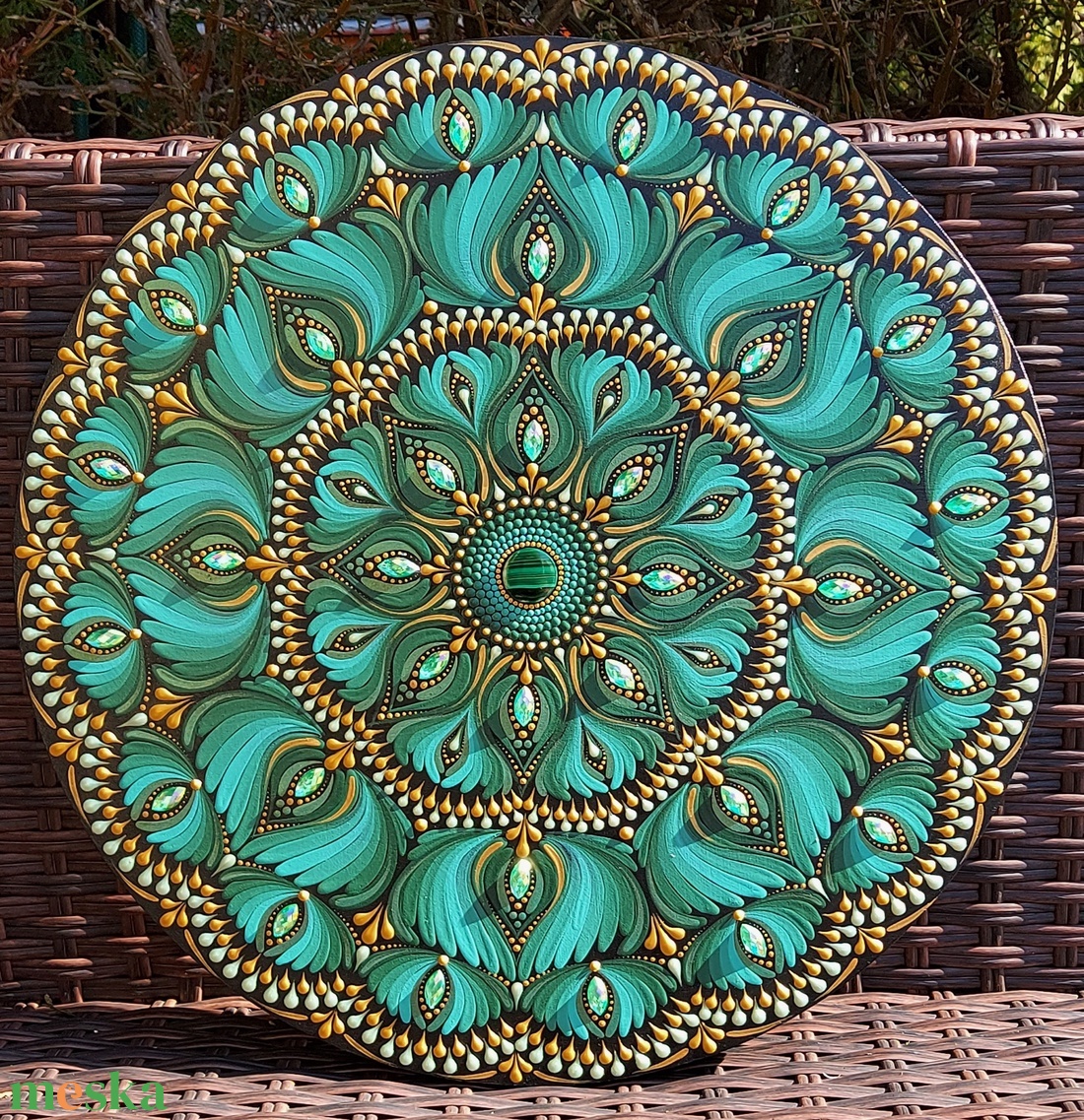38 cm-es emeráld mandala - otthon & életmód - dekoráció - spiritualitás - mandala - Meska.hu 38 cm-es emeráld mandala - otthon & életmód - dekoráció - spiritualitás - mandala - Meska.hu